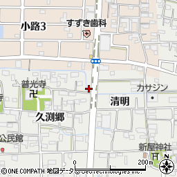 愛知県あま市新居屋久渕郷32周辺の地図