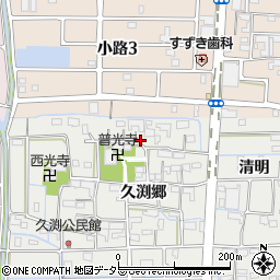 愛知県あま市新居屋久渕郷16周辺の地図