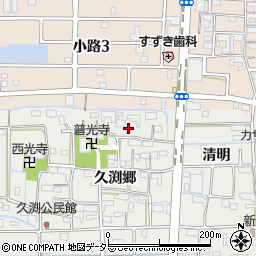 愛知県あま市新居屋久渕郷21周辺の地図