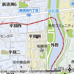 愛知県あま市栄平割四周辺の地図