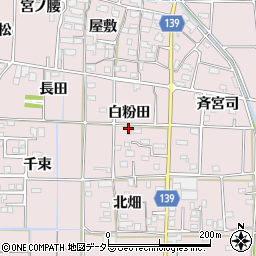 愛知県あま市古道白粉田周辺の地図