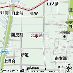 愛知県あま市蜂須賀北西浦周辺の地図