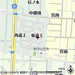 愛知県あま市蜂須賀東道上周辺の地図