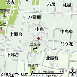 愛知県あま市蜂須賀中島周辺の地図