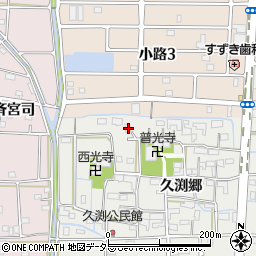 愛知県あま市新居屋久渕郷8周辺の地図