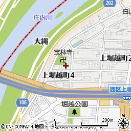 愛知県名古屋市西区堀越町（検町）周辺の地図