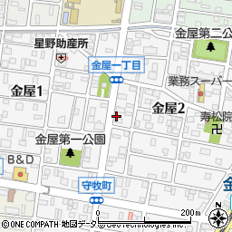 愛知県名古屋市守山区金屋周辺の地図