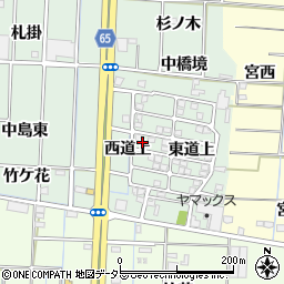 愛知県あま市蜂須賀西道上周辺の地図