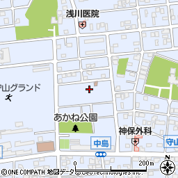 愛知県名古屋市守山区小幡中周辺の地図