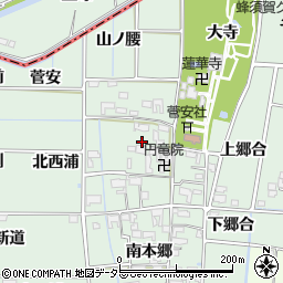 愛知県あま市蜂須賀北本郷周辺の地図