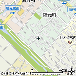 愛知県瀬戸市福元町156周辺の地図