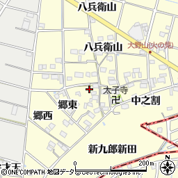 愛知県愛西市大野山町西之割周辺の地図