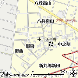 愛知県愛西市大野山町（西之割）周辺の地図