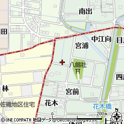 愛知県あま市蜂須賀花木浦周辺の地図