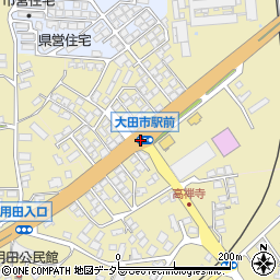 大田市駅前周辺の地図