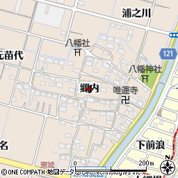 愛知県稲沢市平和町東城（郷内）周辺の地図