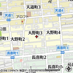 愛知県名古屋市北区大野町周辺の地図