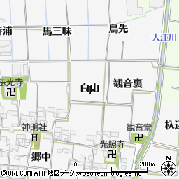 愛知県あま市花正白山周辺の地図