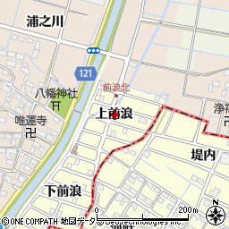 愛知県稲沢市平和町上前浪周辺の地図