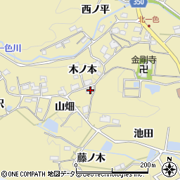 愛知県豊田市北一色町山畑周辺の地図