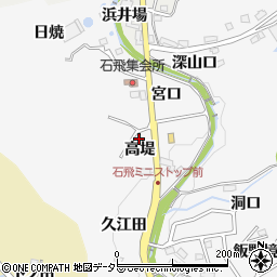 愛知県豊田市石飛町高堤72周辺の地図