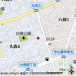 愛知県名古屋市守山区大森4丁目2008周辺の地図