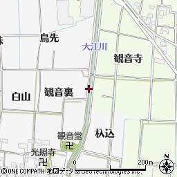 愛知県あま市花正（中白山）周辺の地図
