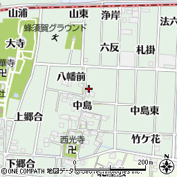 愛知県あま市蜂須賀中島浦周辺の地図