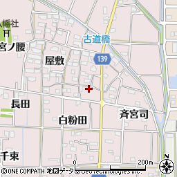愛知県あま市古道屋敷555周辺の地図