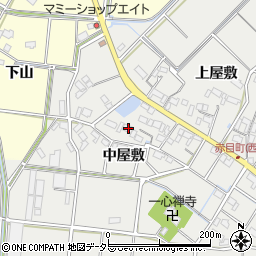 愛知県愛西市赤目町中屋敷周辺の地図