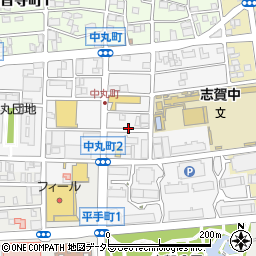 愛知県名古屋市北区中丸町周辺の地図