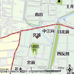愛知県あま市蜂須賀宮浦周辺の地図