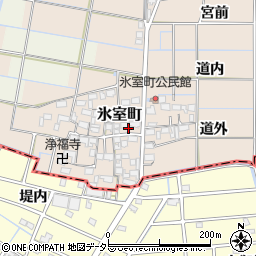 愛知県稲沢市氷室町周辺の地図