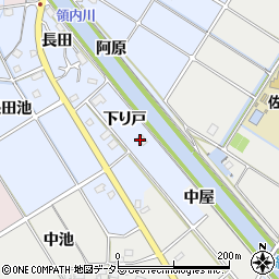 愛知県愛西市西川端町（下り戸）周辺の地図