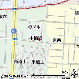 愛知県あま市蜂須賀中橋境周辺の地図