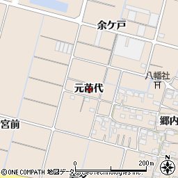 愛知県稲沢市平和町東城元苗代周辺の地図