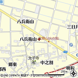愛知県愛西市大野山町郷東周辺の地図