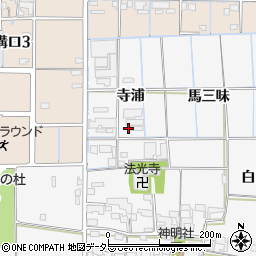 愛知県あま市花正寺浦周辺の地図