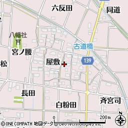 愛知県あま市古道屋敷281周辺の地図