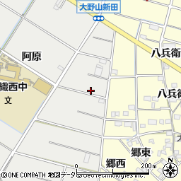 愛知県愛西市草平町東阿原周辺の地図