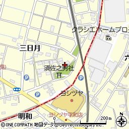 愛知県愛西市大野山町狐穴周辺の地図