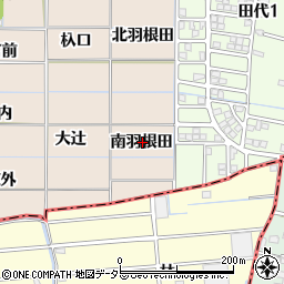 愛知県稲沢市氷室町南羽根田周辺の地図