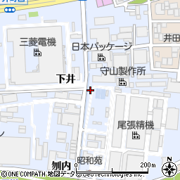 愛知県尾張旭市下井町周辺の地図
