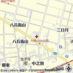愛知県愛西市大野山町三日月周辺の地図