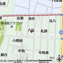 愛知県あま市蜂須賀六反周辺の地図