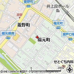 愛知県瀬戸市福元町109周辺の地図