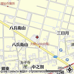 愛知県愛西市大野山町三日月106周辺の地図