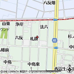 愛知県あま市蜂須賀札掛周辺の地図