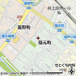 愛知県瀬戸市福元町周辺の地図
