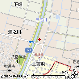 愛知県稲沢市平和町東城前浪周辺の地図